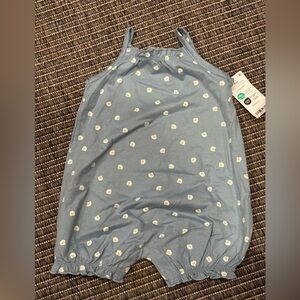 Carter's Blue Romper with White Floral Pattern